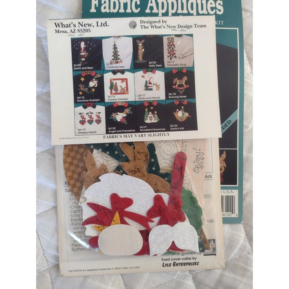 Vtg Lot Of 10 Iron On Appliqué Kits What's NEW old stock NOS 90s 1995 Christmas